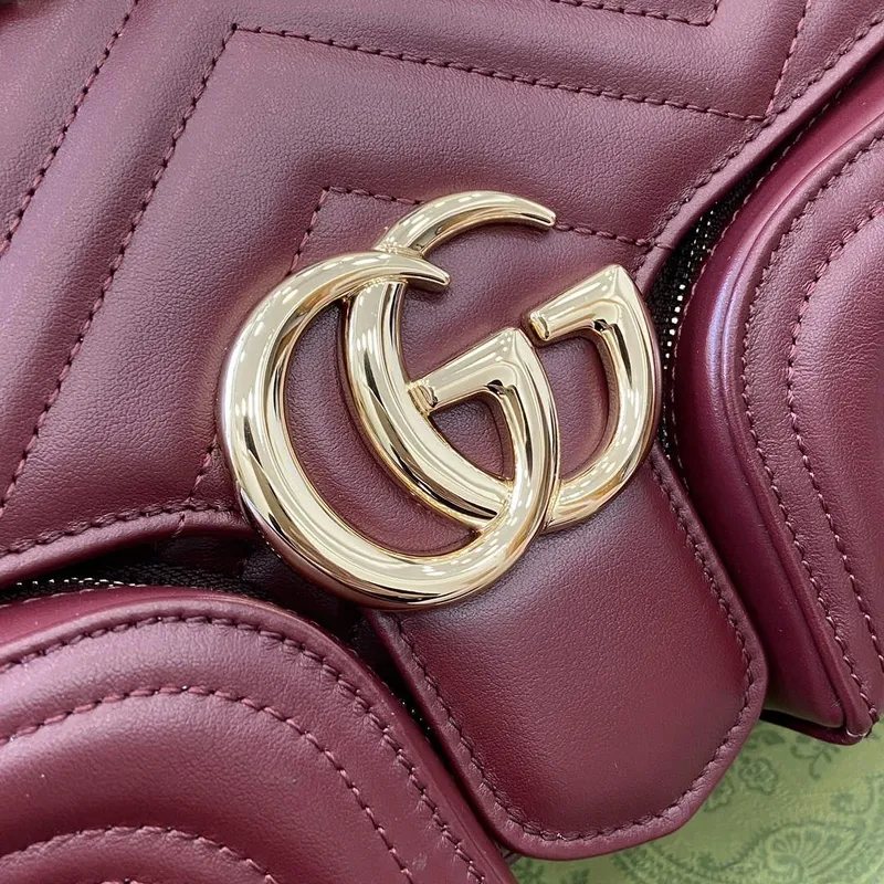 Gucci 795228 GG Marmont Malá Taška s Více Kapsami Vínově Červená