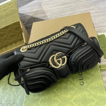 Gucci 795228 GG Marmont Malá Taška s Více Kapsami Černá
