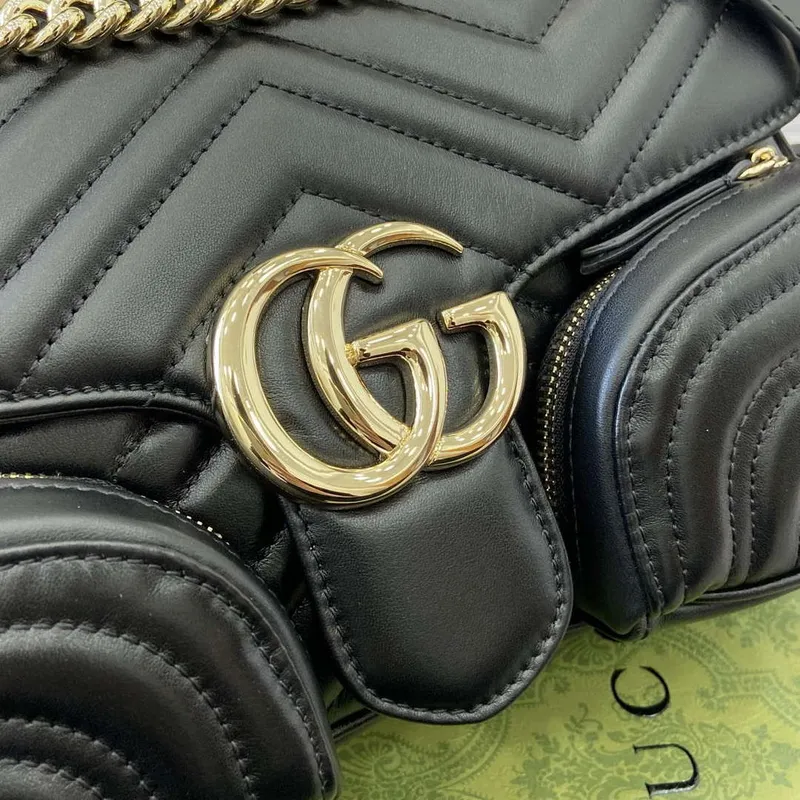 Gucci 795228 GG Marmont Malá Taška s Více Kapsami Černá