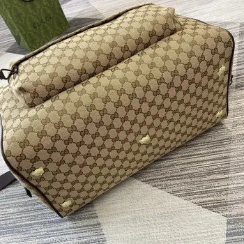 Gucci 802095 Střední GG Duffle Taška Hnědá