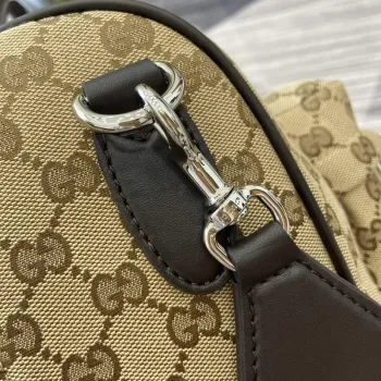 Gucci 802095 Střední GG Duffle Taška Hnědá