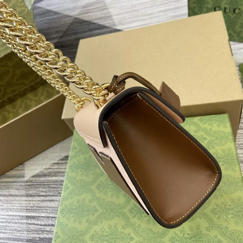 Gucci 409487 Padlock Malá Ramenní Taška Růžová