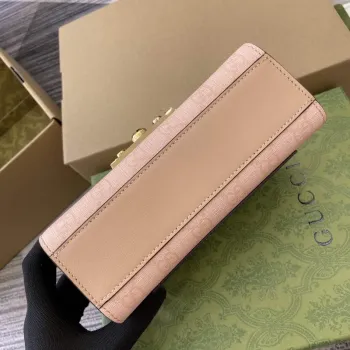 Gucci 409487 Padlock Malá Ramenní Taška Růžová