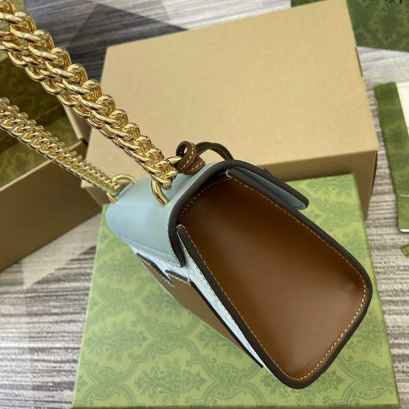 Gucci 409487 Padlock Malá Ramenní Taška Modrá