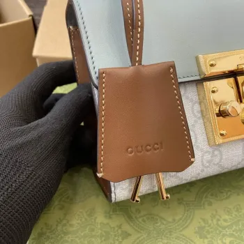 Gucci 409487 Padlock Malá Ramenní Taška Modrá