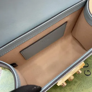 Gucci 409487 Padlock Malá Ramenní Taška Modrá