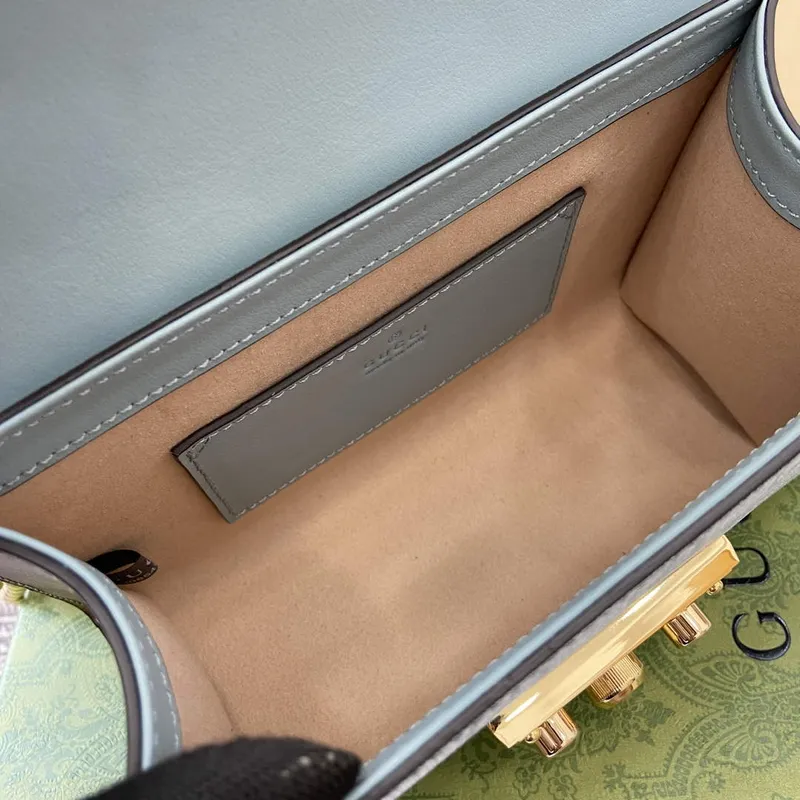 Gucci 409487 Padlock Malá Ramenní Taška Modrá