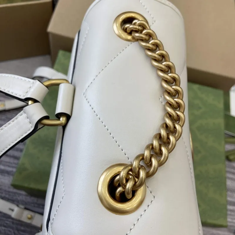 Gucci 777253 GG Marmont Mini Batoh Bílý
