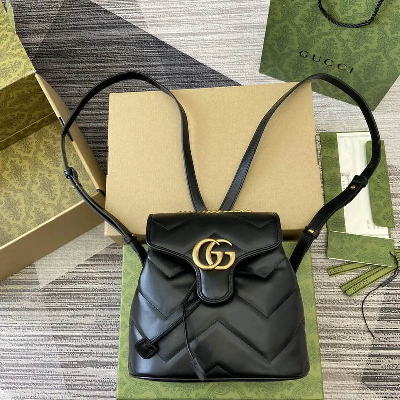 Gucci 777253 GG Marmont Mini Batoh Černý