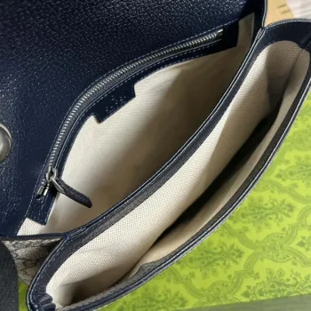 Gucci 721172 Blondie Medium taška s horním držadlem Béžová a ebenová Námořnická modrá