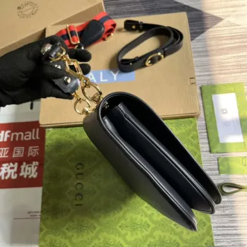 Gucci 721172 Blondie Medium taška s horním uchopem Černá s námořnickou modrou