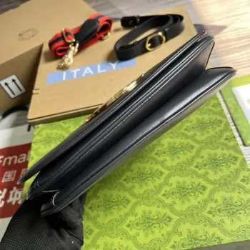 Gucci 721172 Blondie Medium taška s horním uchopem Černá s námořnickou modrou