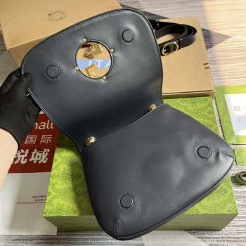 Gucci 721172 Blondie Medium taška s horním uchopem Černá s námořnickou modrou