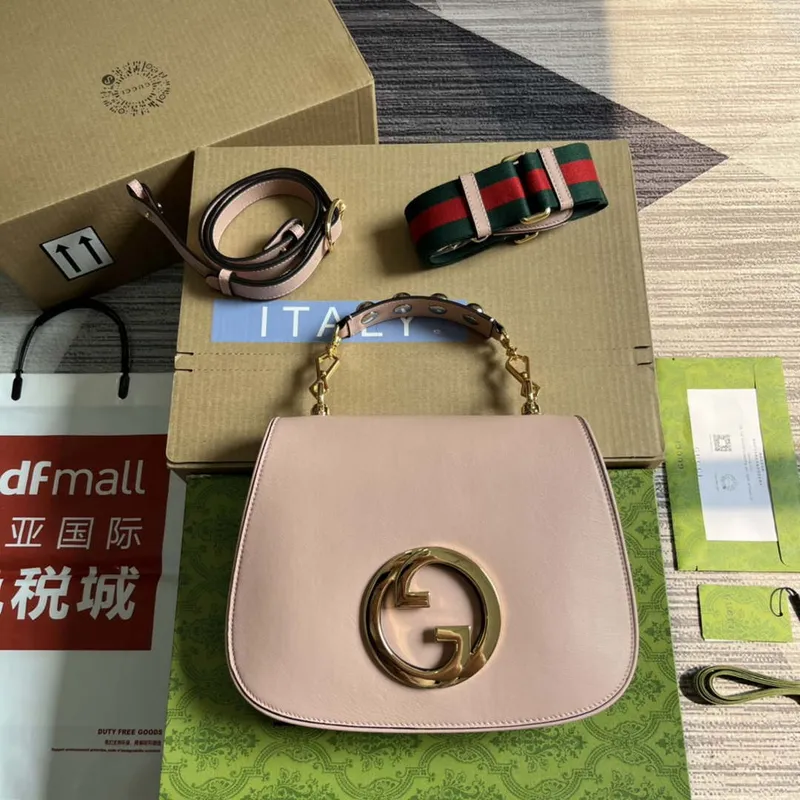 Gucci Blondie Medium taška s horním uchopem 721172 Růžová