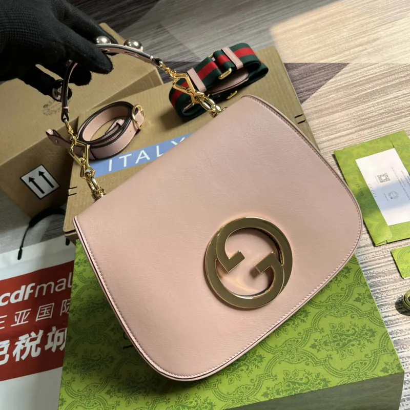 Gucci Blondie Medium taška s horním uchopem 721172 Růžová