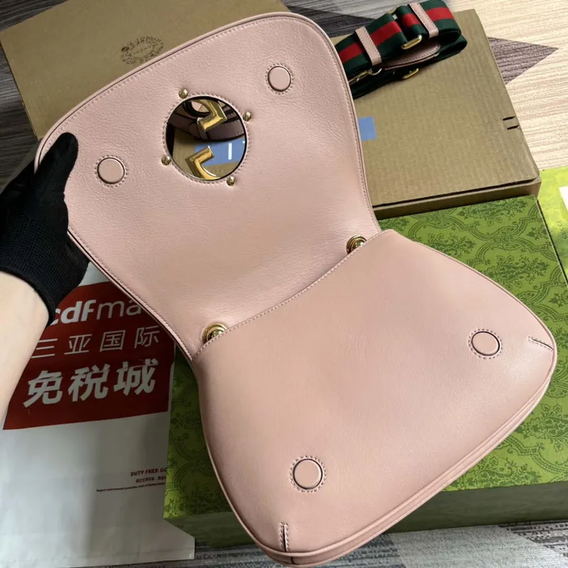 Gucci Blondie Medium taška s horním uchopem 721172 Růžová