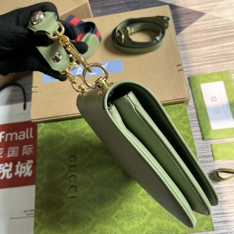 Gucci Blondie Medium taška s horním držadlem 721172 Zelená