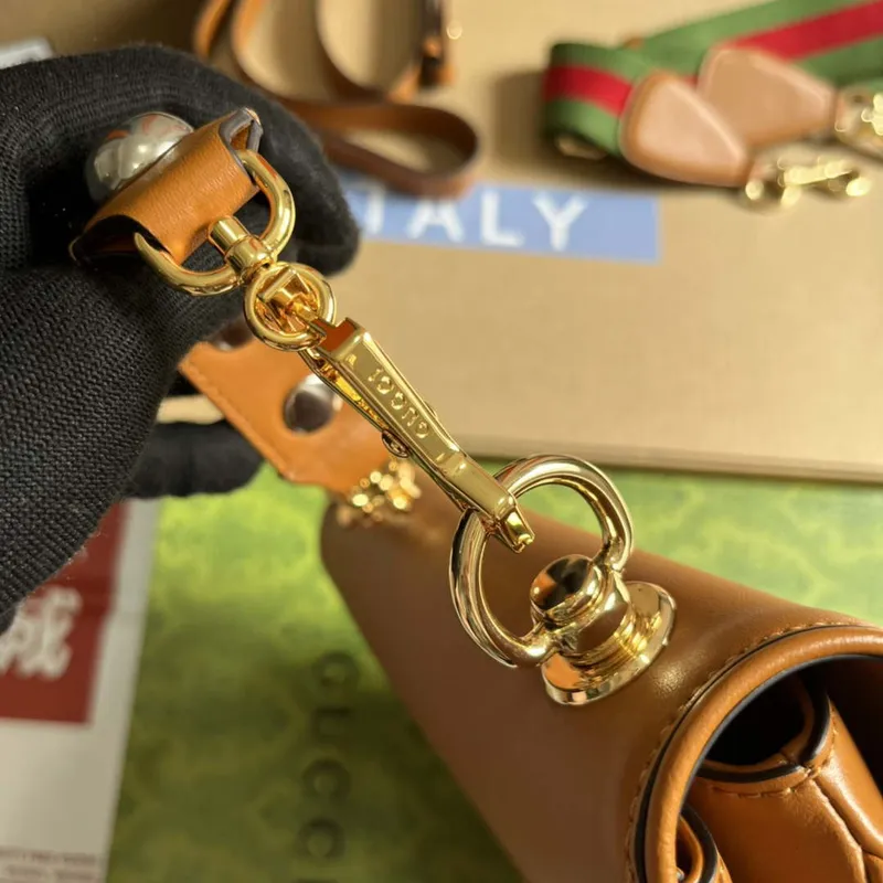 Gucci Blondie Medium taška s horním uchopem 721172 Hnědá