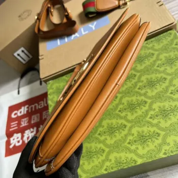 Gucci Blondie Medium taška s horním uchopem 721172 Hnědá