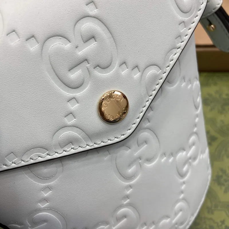 Gucci 772795 GG Super Mini Bucket Bag Světle zelená