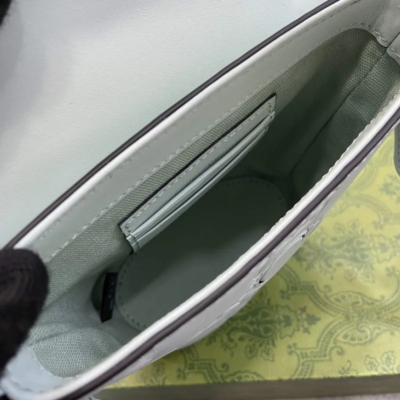 Gucci 772795 GG Super Mini Bucket Bag Světle zelená