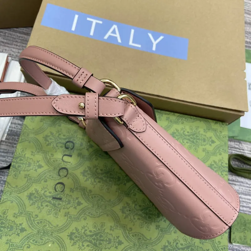 Gucci 772795 GG Super Mini Bucket Bag Světle Růžová