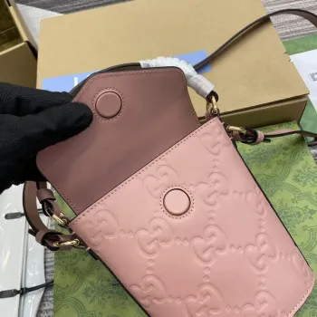 Gucci 772795 GG Super Mini Bucket Bag Světle Růžová