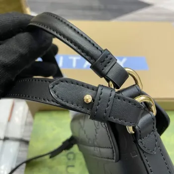 Gucci 772795 GG Super Mini Kabela na řetízku Černá