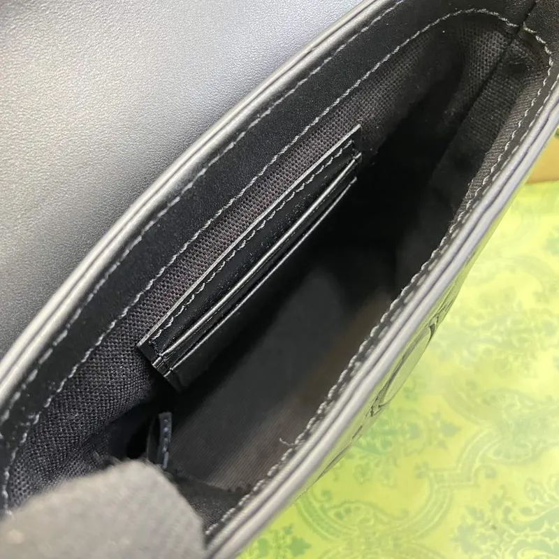 Gucci 772795 GG Super Mini Kabela na řetízku Černá