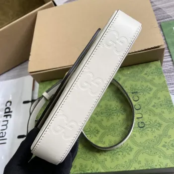 Gucci 772794 GG Super Mini Kabelka přes rameno Bílá