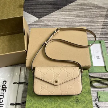 Gucci 772794 GG Super Mini Kabelka přes rameno Světle béžová