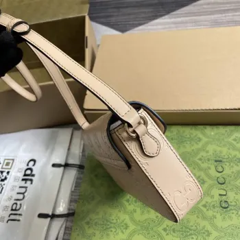 Gucci 772794 GG Super Mini Kabelka přes rameno Světle béžová