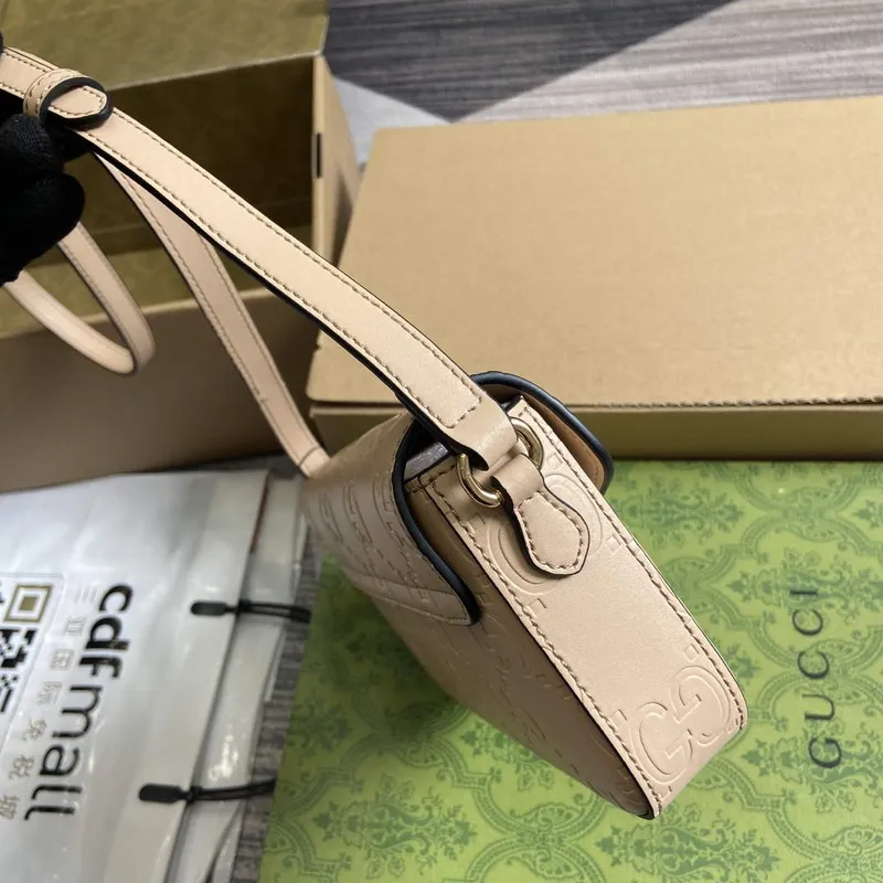 Gucci 772794 GG Super Mini Kabelka přes rameno Světle béžová