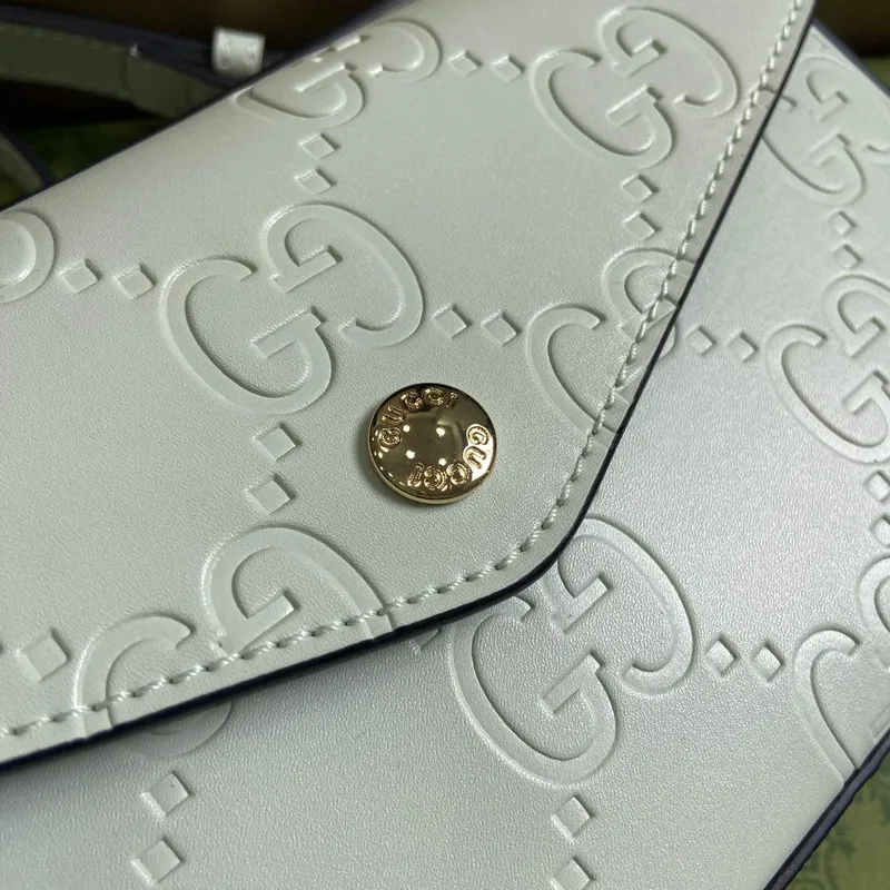 Gucci 772794 GG Super Mini Kabelka přes rameno Světle zelená