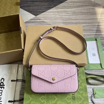 Gucci 772794 GG Super Mini Kabelka přes rameno Světle fialová