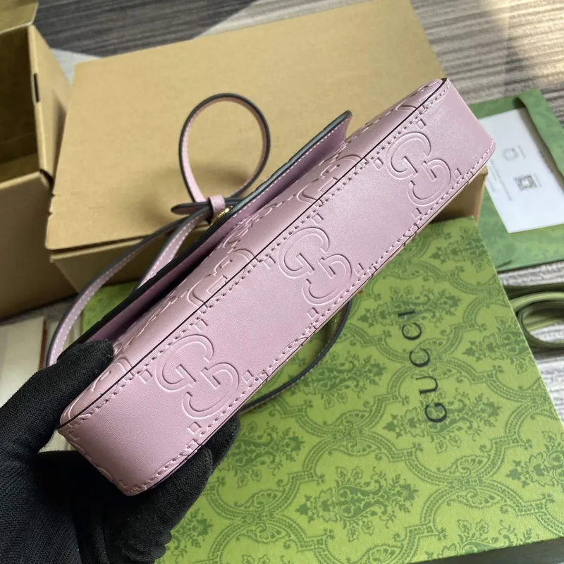 Gucci 772794 GG Super Mini Kabelka přes rameno Světle fialová