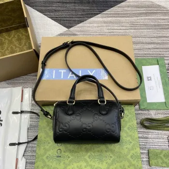 Gucci 790130 GG Super Mini Taška s horním držadlem Černá