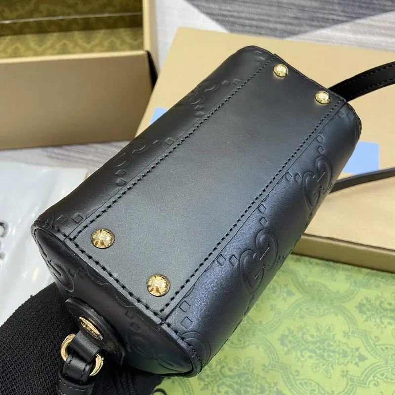 Gucci 790130 GG Super Mini Taška s horním držadlem Černá