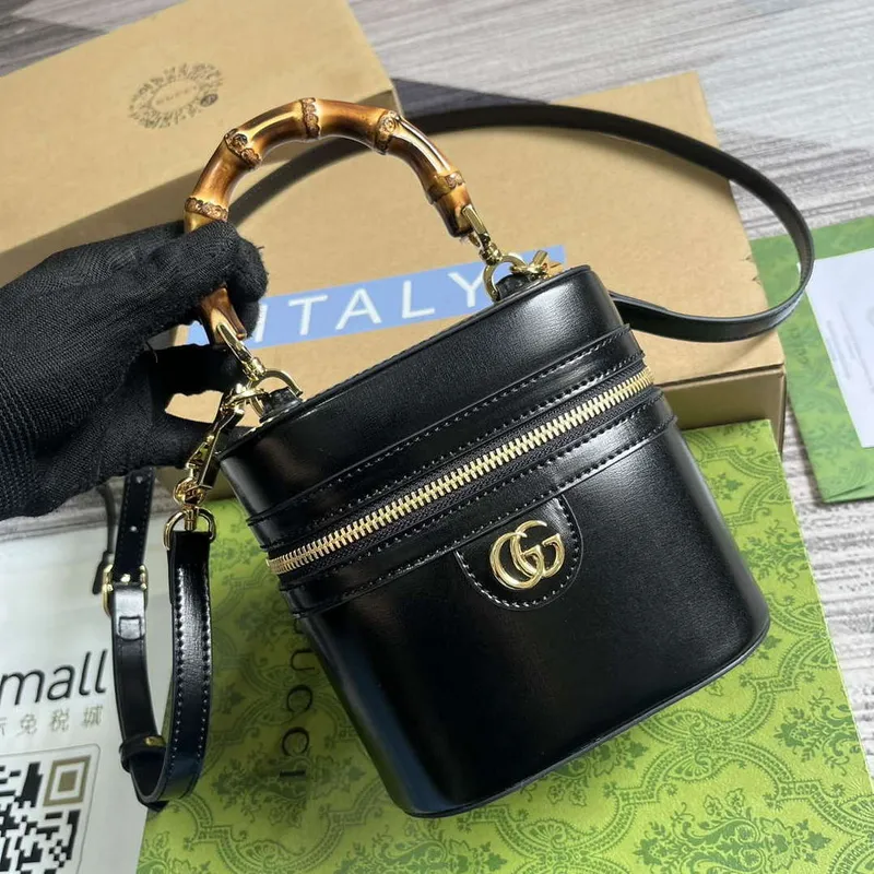 Gucci 760200 Mini Bamboo Ramenní Taška Černá