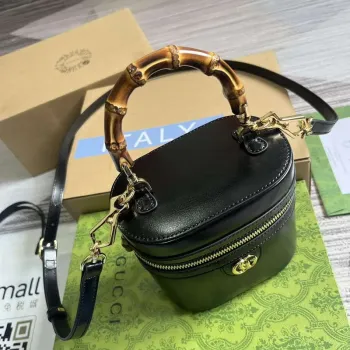 Gucci 760200 Mini Bamboo Ramenní Taška Černá