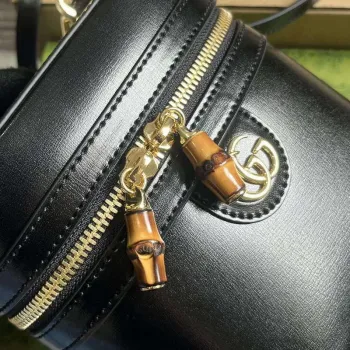 Gucci 760200 Mini Bamboo Ramenní Taška Černá