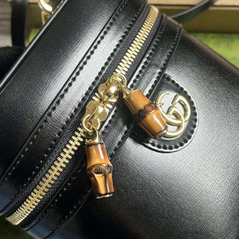 Gucci 760200 Mini Bamboo Ramenní Taška Černá