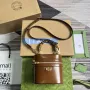 Gucci 760200 Mini Bamboo Ramenní Taška Hnědá