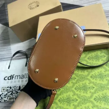 Gucci 760200 Mini Bamboo Ramenní Taška Hnědá