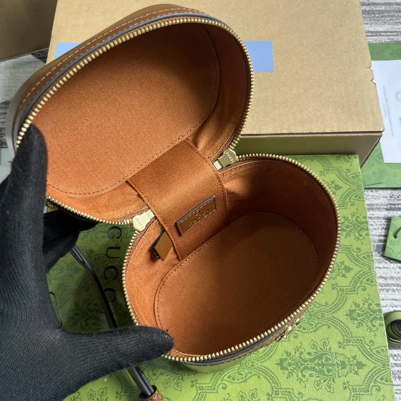 Gucci 760200 Mini Bamboo Ramenní Taška Hnědá