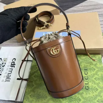 Gucci 760201 Ophidia Mini Bucket Bag Hnědá