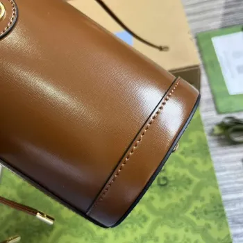 Gucci 760201 Ophidia Mini Bucket Bag Hnědá
