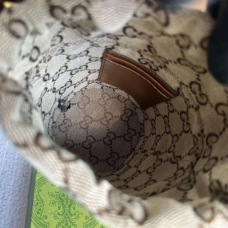 Gucci 760201 Ophidia Mini Bucket Bag Hnědá