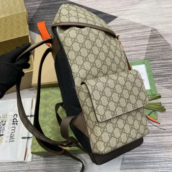 Gucci 598140 Ophidia GG Střední batoh Jasně oranžový