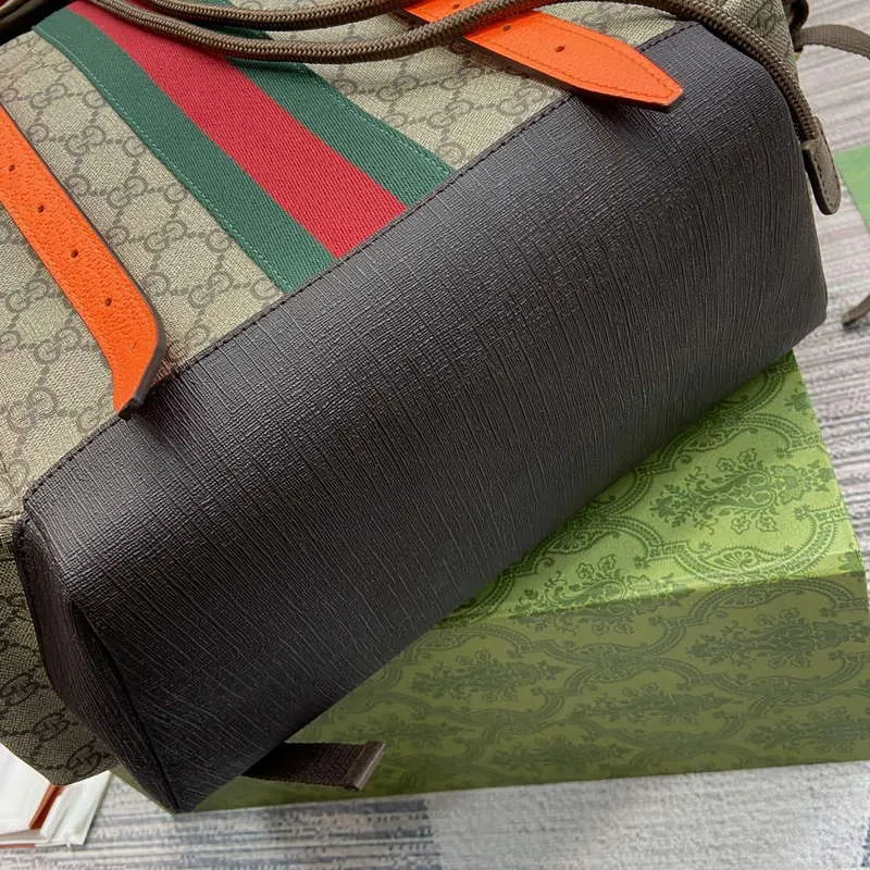 Gucci 598140 Ophidia GG Střední batoh Jasně oranžový